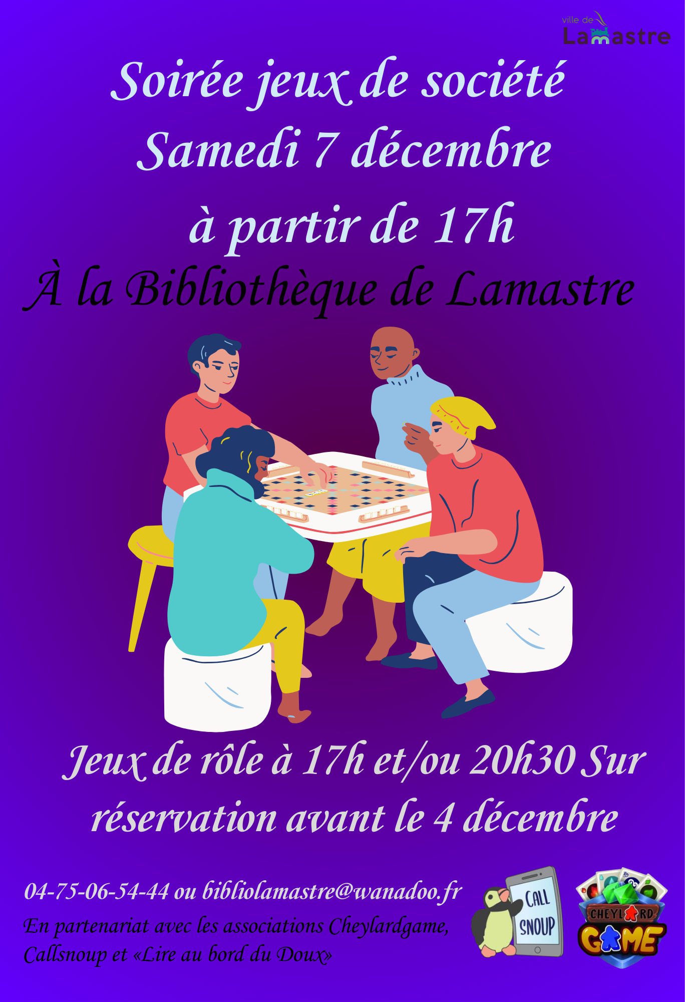 Affiche Soirée Jeux Lamastre 7dec24